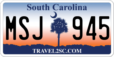 SC license plate MSJ945