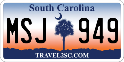 SC license plate MSJ949
