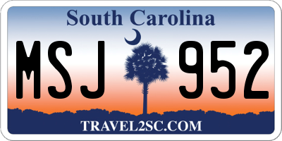 SC license plate MSJ952
