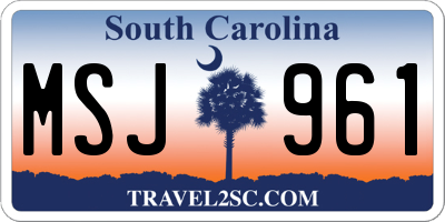 SC license plate MSJ961