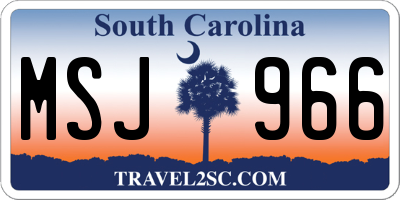 SC license plate MSJ966