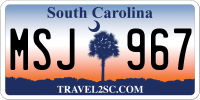 SC license plate MSJ967