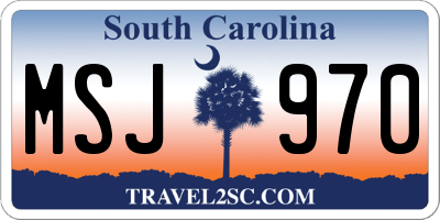 SC license plate MSJ970