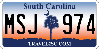 SC license plate MSJ974