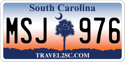 SC license plate MSJ976