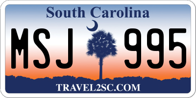 SC license plate MSJ995