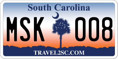 SC license plate MSK008