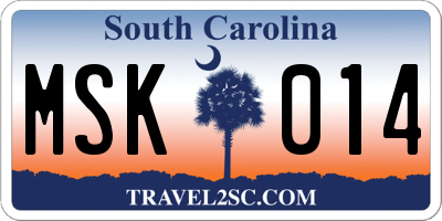 SC license plate MSK014