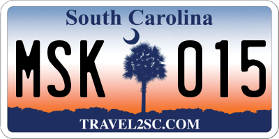 SC license plate MSK015