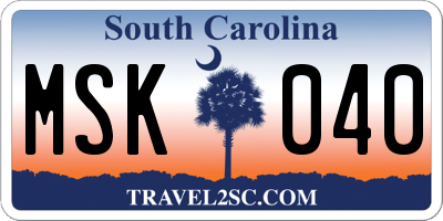 SC license plate MSK040