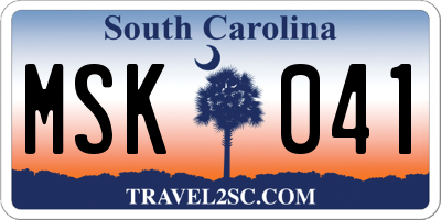 SC license plate MSK041