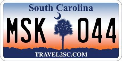 SC license plate MSK044