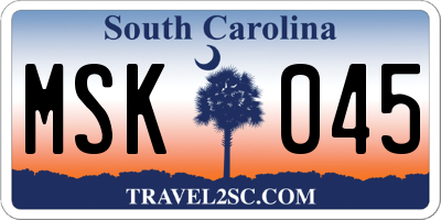 SC license plate MSK045