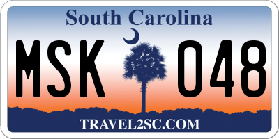 SC license plate MSK048