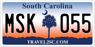 SC license plate MSK055