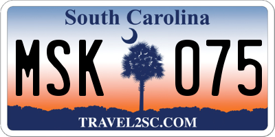 SC license plate MSK075
