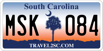 SC license plate MSK084