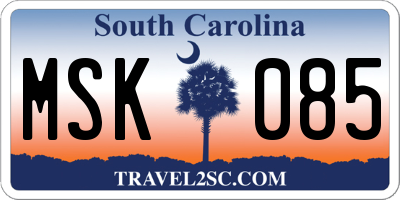 SC license plate MSK085