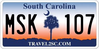 SC license plate MSK107
