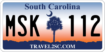 SC license plate MSK112