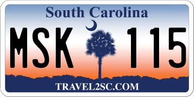 SC license plate MSK115