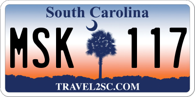 SC license plate MSK117