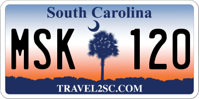SC license plate MSK120