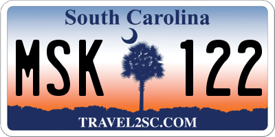 SC license plate MSK122