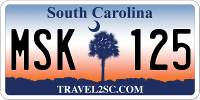 SC license plate MSK125