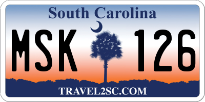 SC license plate MSK126