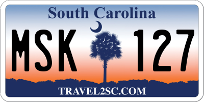 SC license plate MSK127