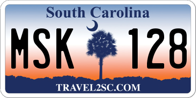 SC license plate MSK128