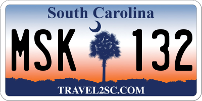 SC license plate MSK132