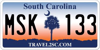 SC license plate MSK133