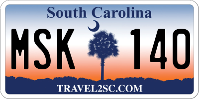 SC license plate MSK140