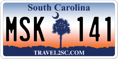 SC license plate MSK141