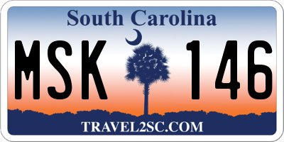 SC license plate MSK146