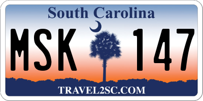 SC license plate MSK147