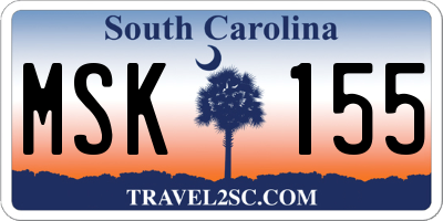 SC license plate MSK155