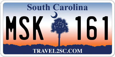 SC license plate MSK161