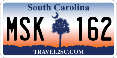 SC license plate MSK162