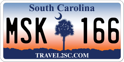 SC license plate MSK166