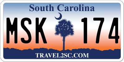SC license plate MSK174