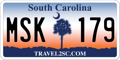 SC license plate MSK179
