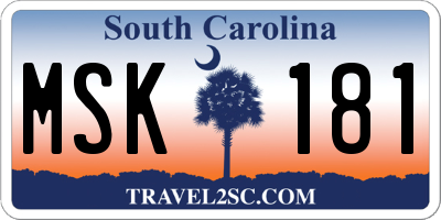 SC license plate MSK181