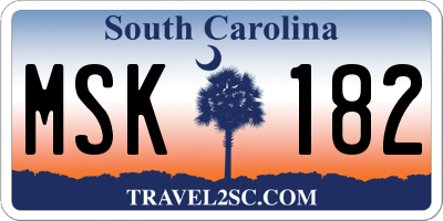 SC license plate MSK182