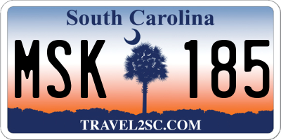 SC license plate MSK185