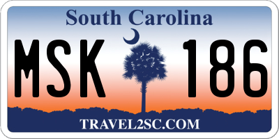 SC license plate MSK186