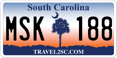 SC license plate MSK188