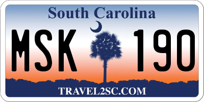 SC license plate MSK190
